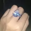 8ct Pear Cut White Sapphire Three-stone Engagement Ring