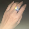 8ct Pear Cut White Sapphire Three-stone Engagement Ring