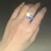 8ct Pear Cut White Sapphire Three-stone Engagement Ring