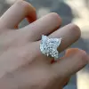 8ct Pear Cut White Sapphire Three-stone Engagement Ring