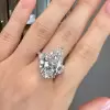 8ct Pear Cut White Sapphire Three-stone Engagement Ring