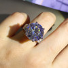 12ct Round Cut White Sapphire Engagement Ring