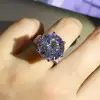 12ct Round Cut White Sapphire Engagement Ring