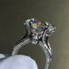 12ct Round Cut White Sapphire Engagement Ring