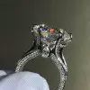 12ct Round Cut White Sapphire Engagement Ring