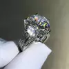 12ct Round Cut White Sapphire Engagement Ring