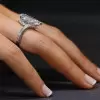 Flawless Pear Cut Silver Engagement Ring