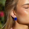 32ctw Cushion Cut Sapphire or  Aquamarine Drop Earrings