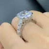 5ct Asscher Cut Cathedral Set Engagement Ring