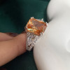 6ct Cushion Cut Champagne Sapphire Engagement Ring