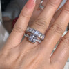 5ct Cushion Cut White Sapphire 2pcs Bridal Set