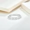 3ctw Emerald Cut White Sapphire Dainty Eternity Band
