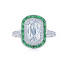 4ct Art Deco Emerald Calibre Halo Engagement Ring