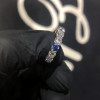 Round Cut White&Blue Sapphire Eternity Band