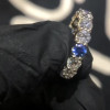Round Cut White&Blue Sapphire Eternity Band