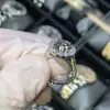 Round Cut White Sapphire Engagement Ring