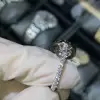 Round Cut White Sapphire Engagement Ring