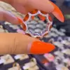 3.75ct Emerald Cut Orange Sapphire Eternity Band