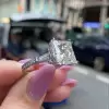 13ct Princess Cut White Sapphire Engagement Ring