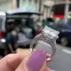 13ct Princess Cut White Sapphire Engagement Ring