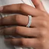 12CTW Radiant Cut White Sapphire Eternity Band