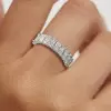 12CTW Radiant Cut White Sapphire Eternity Band