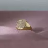 1.75ct Round Cut White Sapphire Men's Ring in Gold