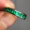  Colombian Emerald Green Wedding Band Eternity Ring