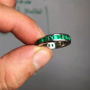  Colombian Emerald Green Wedding Band Eternity Ring