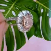 5ct Cushion Cut Pink Sapphire Engagement Ring