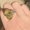 Oval Cut Fancy Intense Yellow Sapphire Three Stone Ring