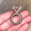 5.8ct Oval Cut White Sapphire Engagement Ring