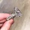 5.8ct Oval Cut White Sapphire Engagement Ring