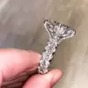 5.8ct Oval Cut White Sapphire Engagement Ring