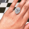 5ct Oval Cut White Sapphire Under Halo Engagement Ring