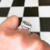 5ct Oval Cut White Sapphire Under Halo Engagement Ring