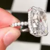 5ct Cushion Cut White Sapphire Classic Engagement Ring