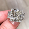 9.5ct Cushion Cut White Sapphire Bold Engagement Ring