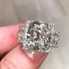 9.5ct Cushion Cut White Sapphire Bold Engagement Ring
