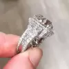 9.5ct Cushion Cut White Sapphire Bold Engagement Ring