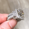 9.5ct Cushion Cut White Sapphire Bold Engagement Ring