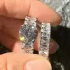 5ct Round Cut White Sapphire 2pcs Bridal Set