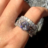 5ct Round Cut White Sapphire 2pcs Bridal Set