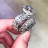 5ct Round Cut White Sapphire 2pcs Bridal Set