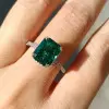 4ct Radiant Cut Green Sapphire Engagement Ring