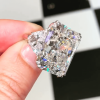 Radiant Cut White Sapphire Three Stone Engagement Ring