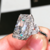 Radiant Cut White Sapphire Three Stone Engagement Ring