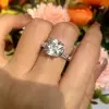 3ct Cushion Cut White Sapphire Engagement Ring