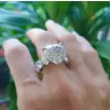 5.6ct Heart Cut White Sapphire Engagement Ring