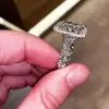4.5ct Radiant Cut White Sapphire Engagement Ring